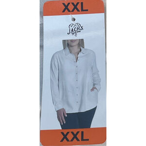 Women's JACHS Girlfriend White Button Down Shirt Plus Size XXL